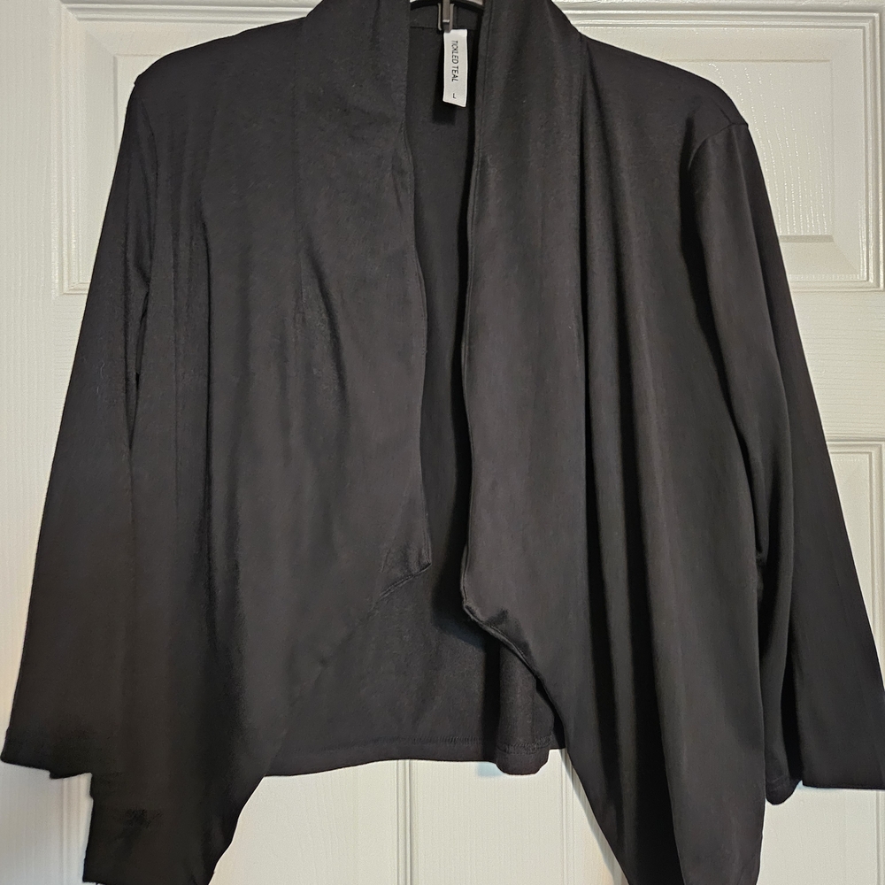 Tickled Teal Classic Black Cardigan